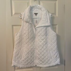 Talbots White Quilted Vest Size X